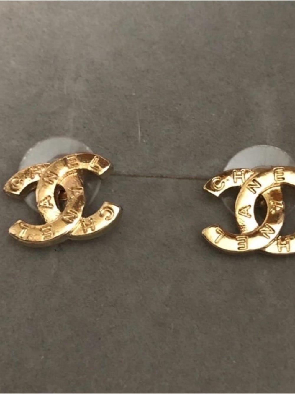 Gold plated Stainless Steel Monogram Stud Earrings